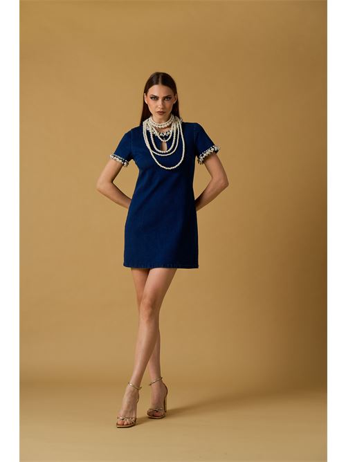 Abito denim m/c c/perle NO SECRETS | 261NS207-STO