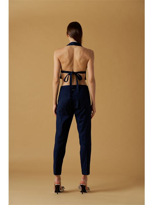 Pantalone capri gessato lurex NO SECRETS | 261NS250-BLU