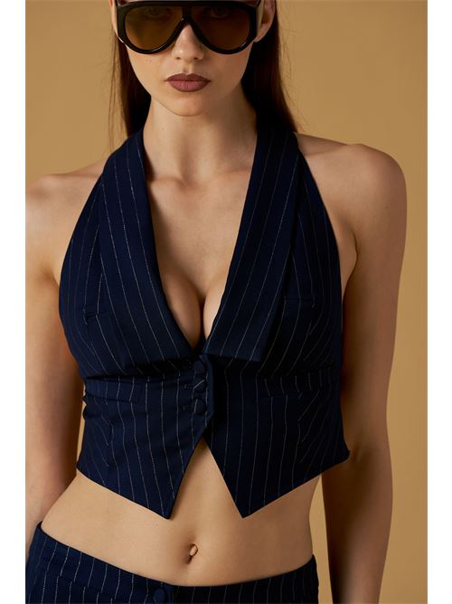 Gilet gessato lurex NO SECRETS | 261NS253BASE-BLU