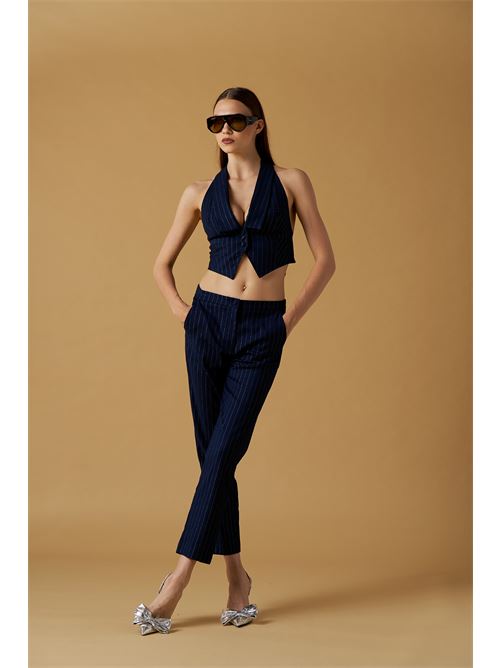 Gilet gessato lurex NO SECRETS | 261NS253BASE-BLU