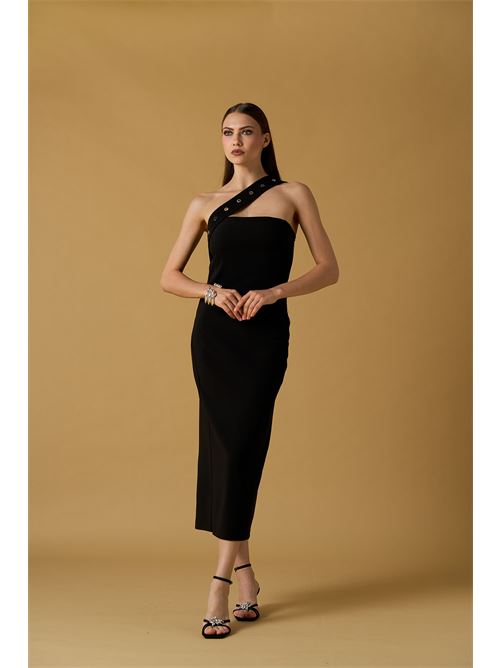 Abito lungo bustier c/cerchi + spilla NO SECRETS | 261NS307-CAV