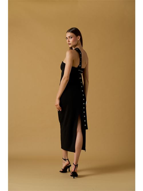 Abito lungo bustier c/cerchi + spilla NO SECRETS | 261NS307-CAV