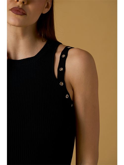 Abito lungo filo costine c/borchie + spacco NO SECRETS | 261NS325-CAV