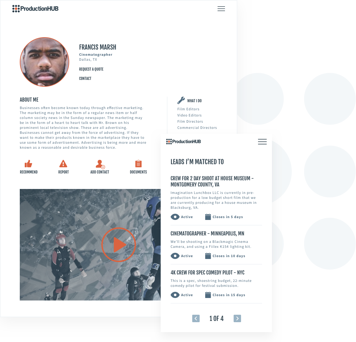 Create a Profile | Professional Network | ProductionHUB