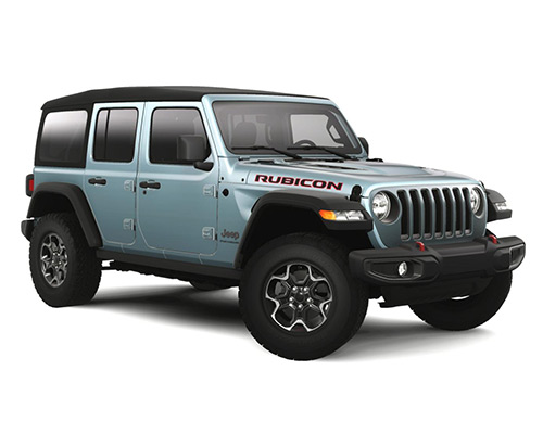 Blue Jeep Wrangler Unlimited Rubicon available at Landmark Dodge in Atlanta.