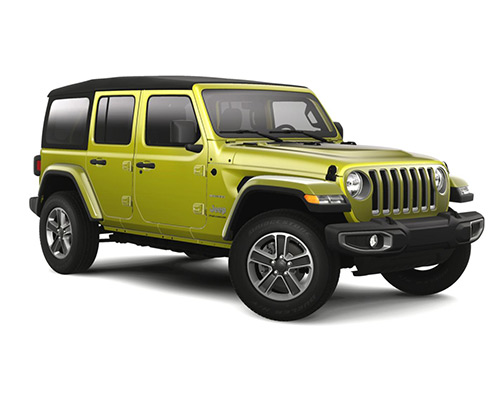 Yellow Jeep Wrangler Unlimited Sahara available at Landmark Dodge in Atlanta.