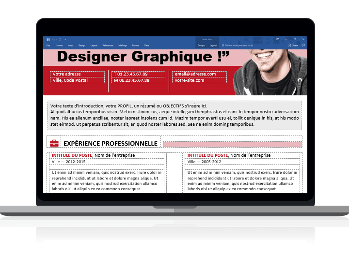 Astoria - Modèle de CV moderne clairement organisé avec des tableaux