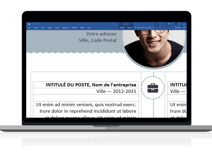 Esquilino - Modèle de CV tendance clairement organisé avec des tableaux