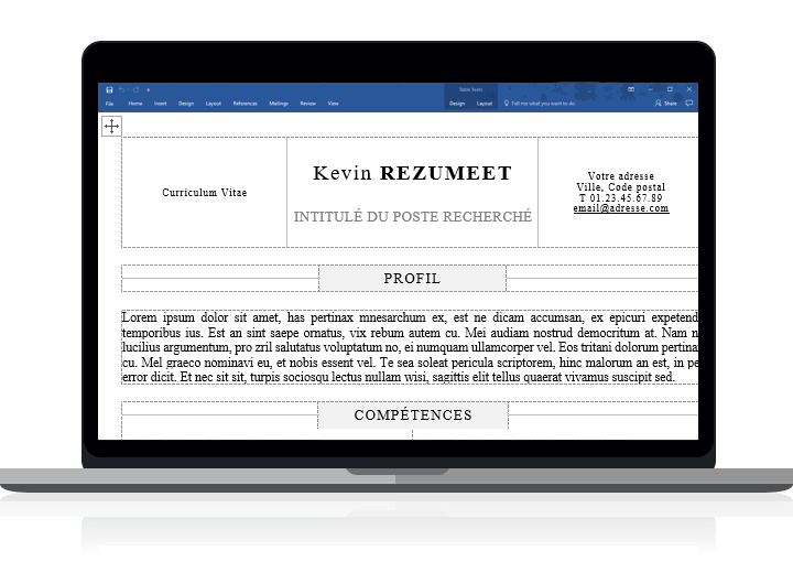 Kallio - Modèle de CV simple pour Word clairement organisé avec des tableaux
