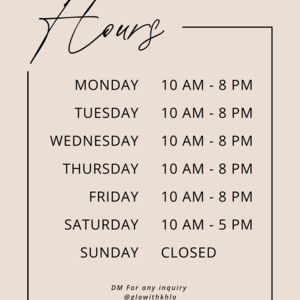 Simple minimalist business aesthetic store opening hours poster