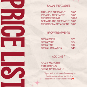 Orange maximalist beauty price list instagram story