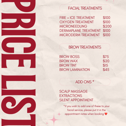 Orange maximalist beauty price list instagram story