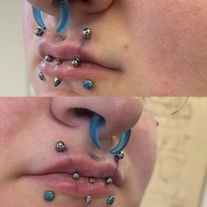 Angel fangs septum v labret