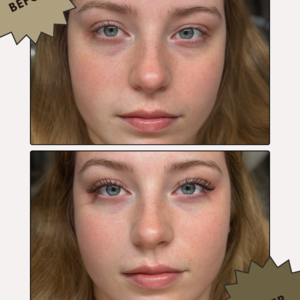 Neutral minimalist beauty brows before after collage instagram post