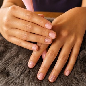 Soft pink builder gel manicure austin tx
