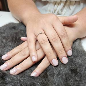 Milky white manicure