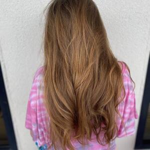 Pin5 bronde wavy back view pink plaid 1200x1500