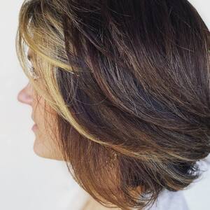 Pin5 brunette dark brunette bob blonde money piece side 1200x1500