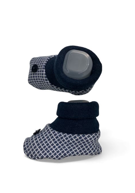 Scarpina tessuto caldo baby Barcellino | 6425BIANCOBLU