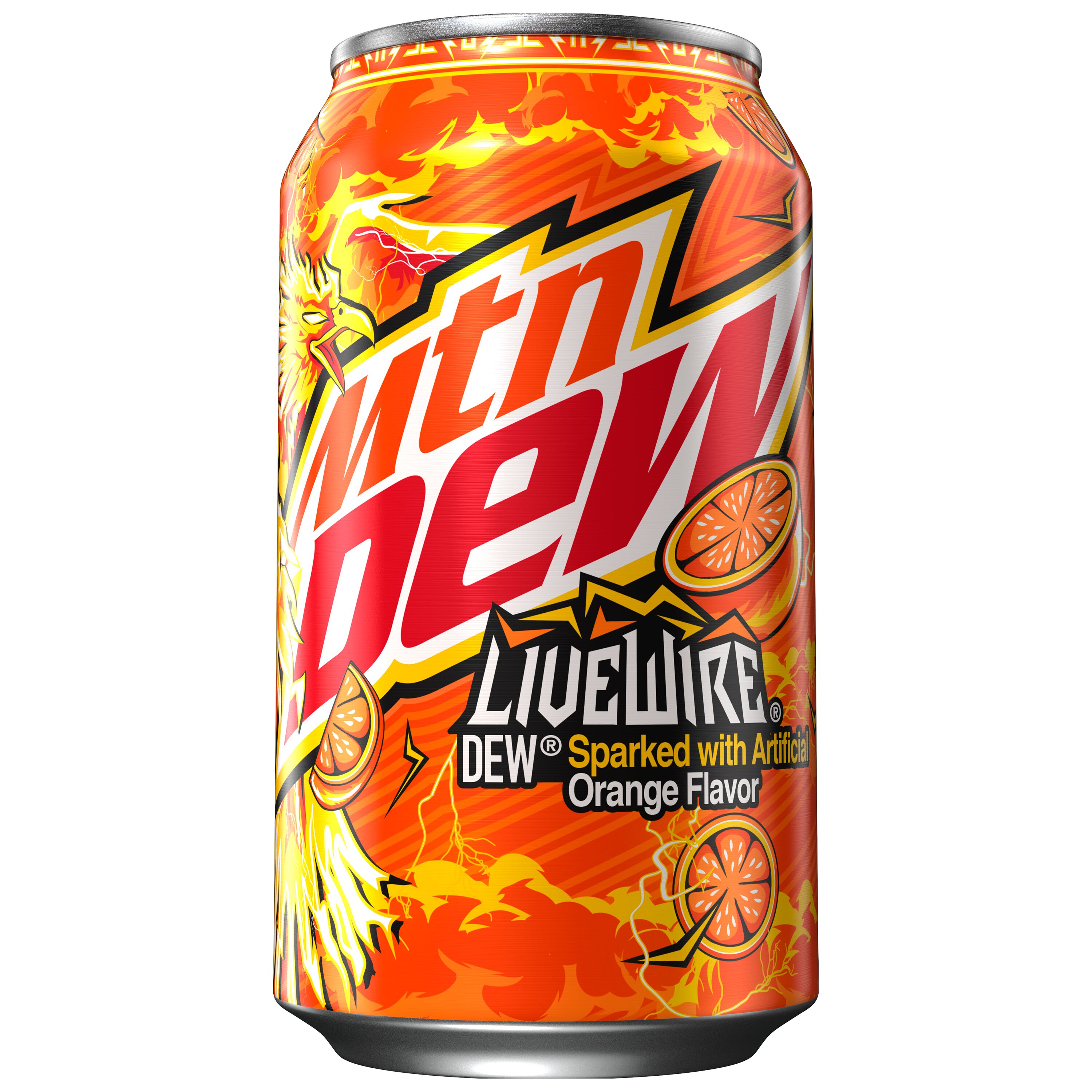Mountain Dew, LiveWire, Dew Sparked With Artificial Orange Flavor