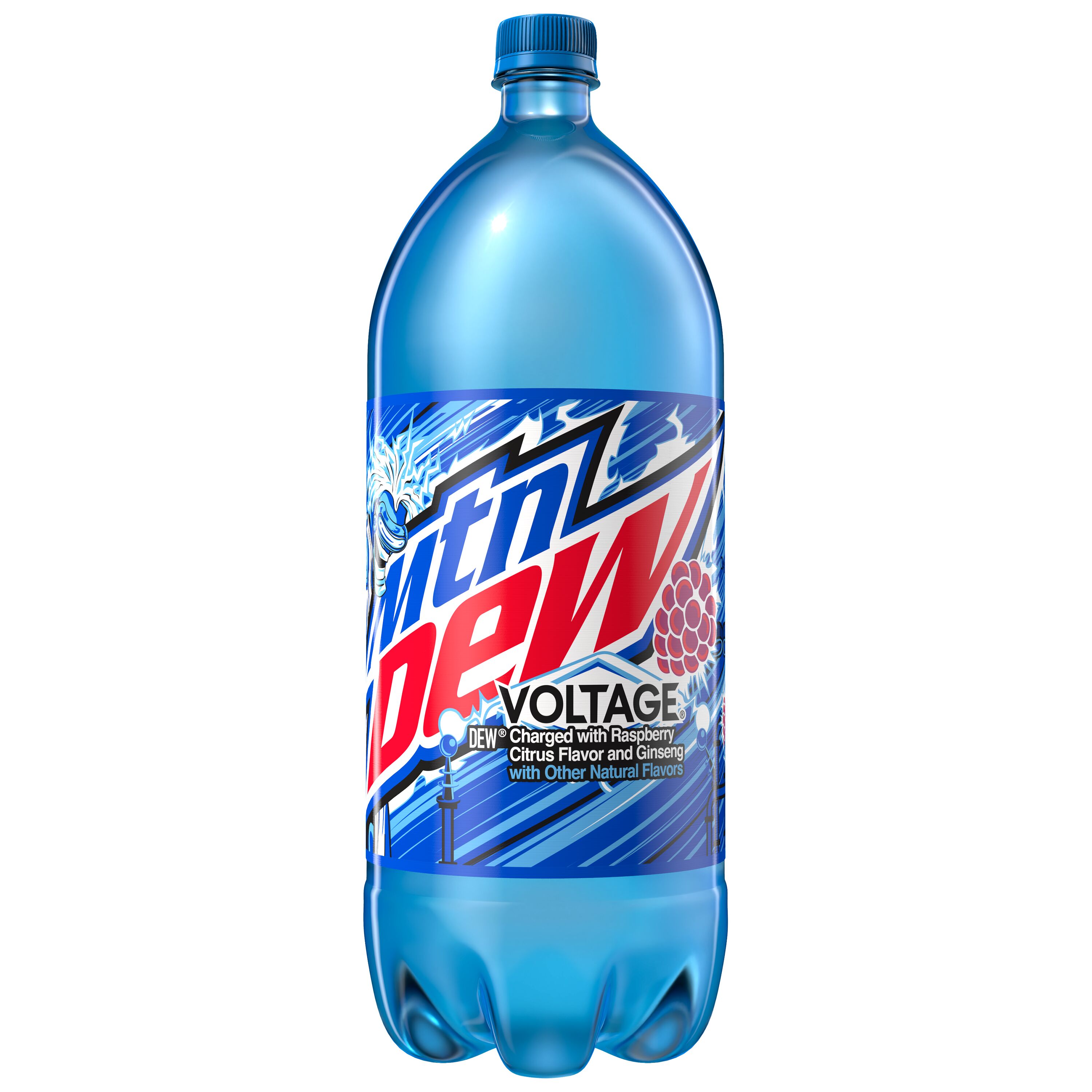 Mountain Dew, Voltage, Dew Charged With Raspberry Citrus Flavor And Ginseng