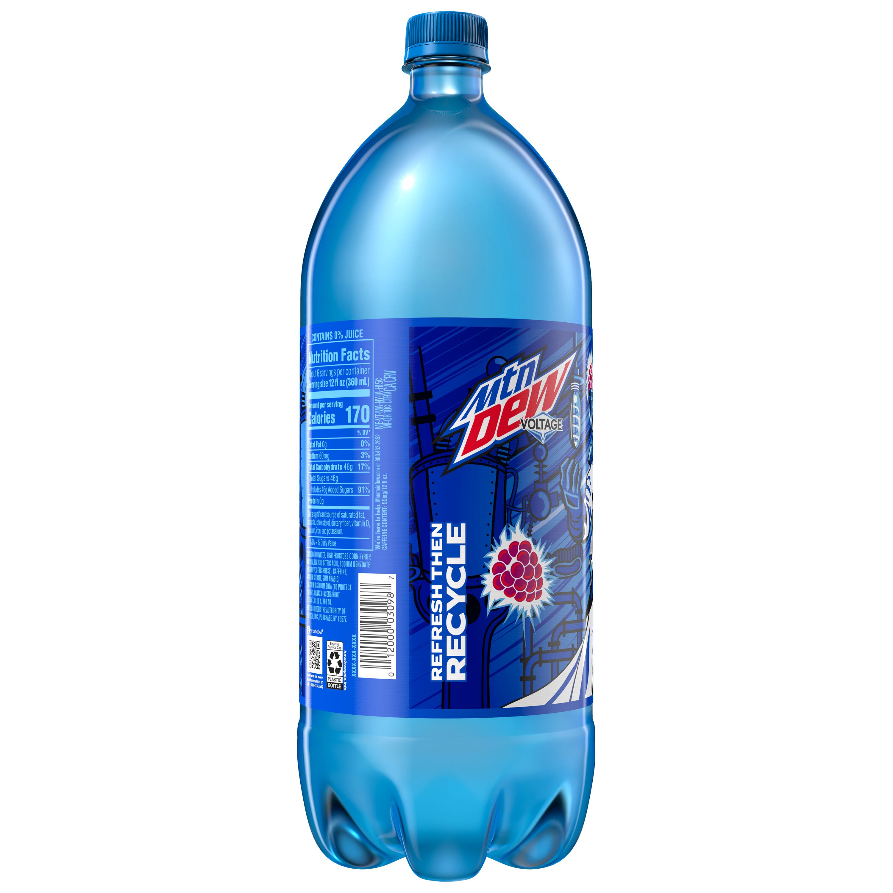 Mountain Dew, Voltage, Dew Charged With Raspberry Citrus Flavor And Ginseng thumbnail