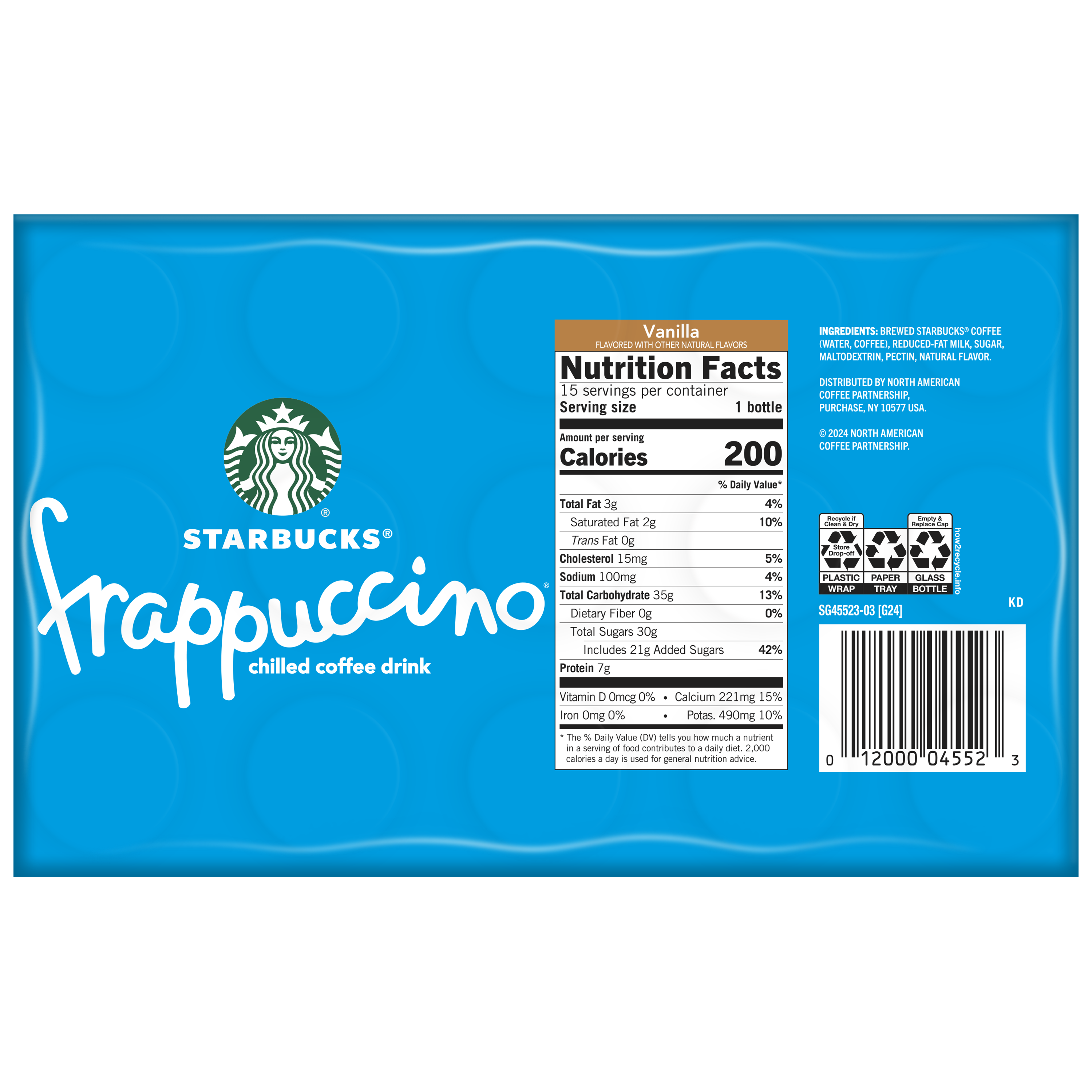 Starbucks, Frappuccino, Vanilla Flavored, Chilled Coffee Drink thumbnail