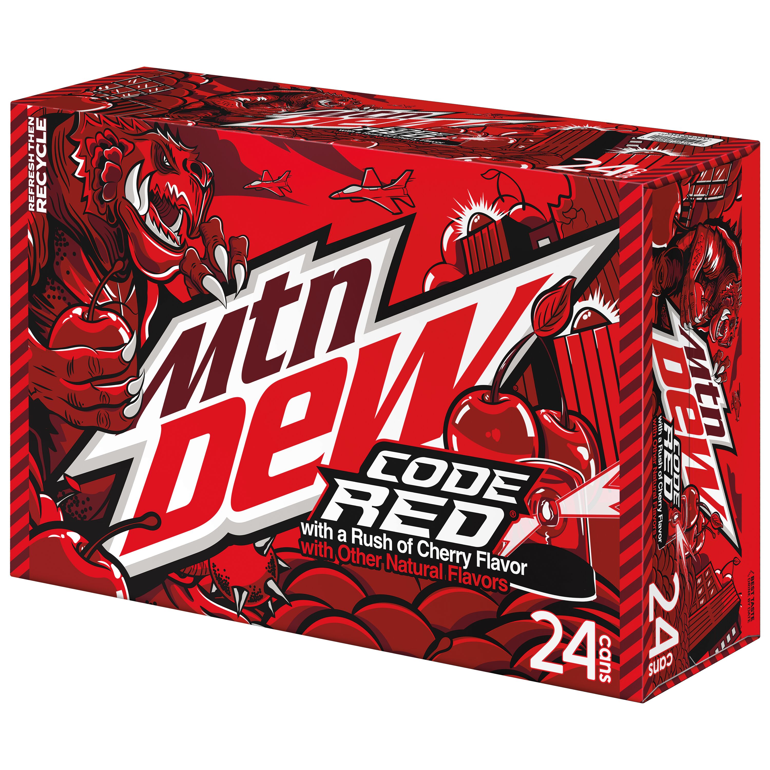 Mountain Dew, Code Red, Dew With A Rush Of Cherry Flavor thumbnail