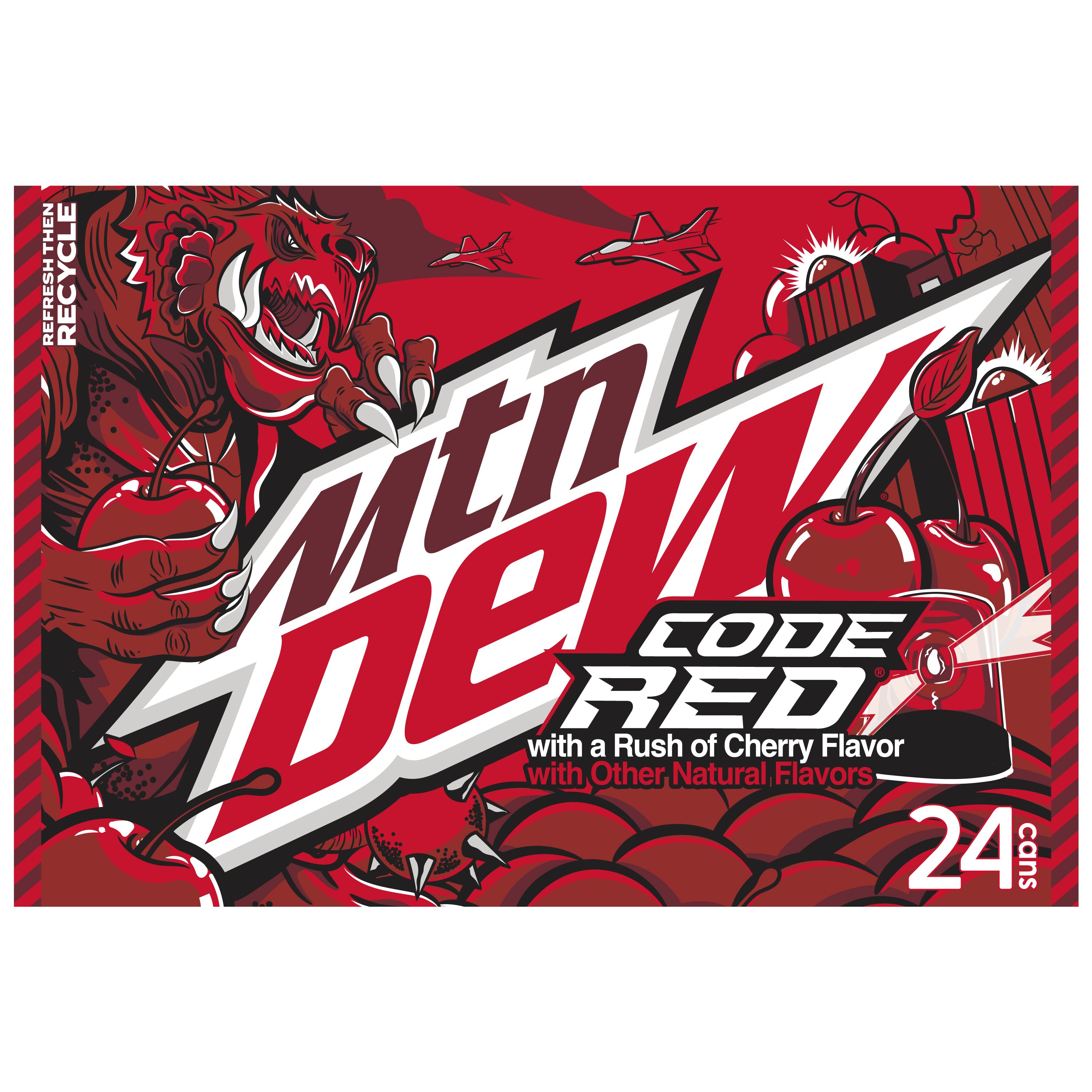 Mountain Dew, Code Red, Dew With A Rush Of Cherry Flavor thumbnail