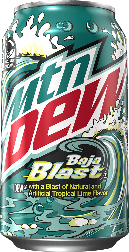 Mountain Dew, Baja Blast, Dew With A Blast Of Natural And Artificial Tropical Lime Flavor thumbnail