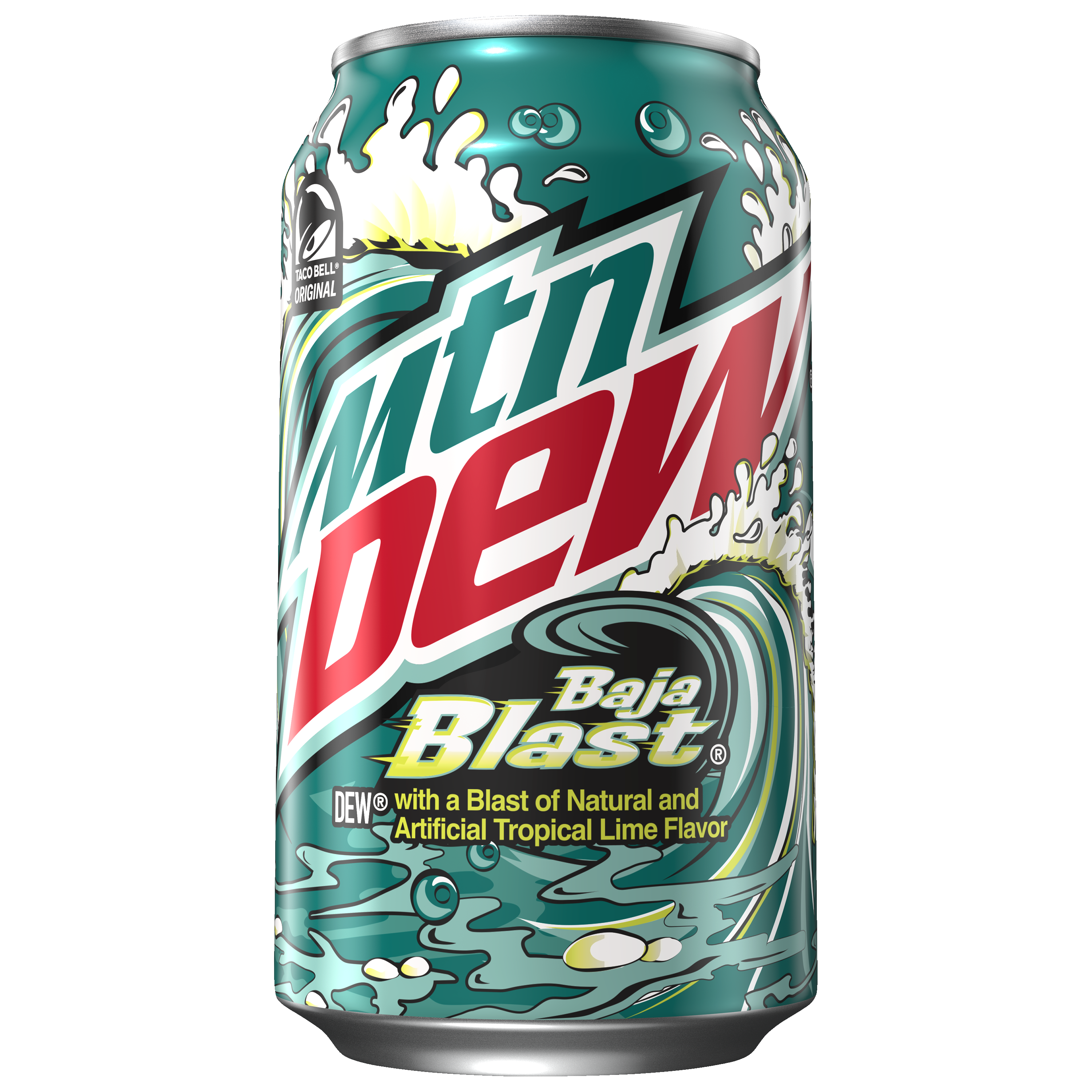 Mountain Dew, Baja Blast, Dew With A Blast Of Natural And Artificial Tropical Lime Flavor