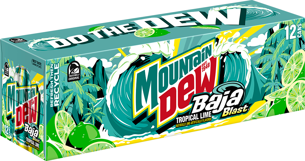 Mountain Dew, Baja Blast, Tropical Lime Naturally And Artificially Flavored Dew thumbnail