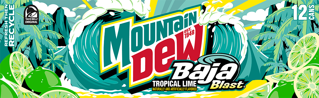 Mountain Dew, Baja Blast, Tropical Lime Naturally And Artificially Flavored Dew thumbnail