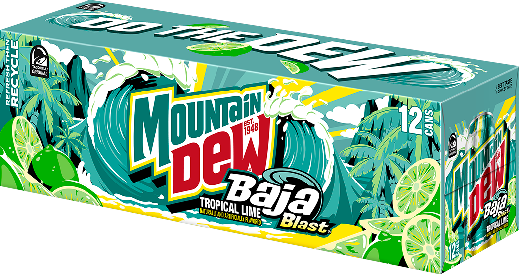 Mountain Dew, Baja Blast, Tropical Lime Naturally And Artificially Flavored Dew thumbnail