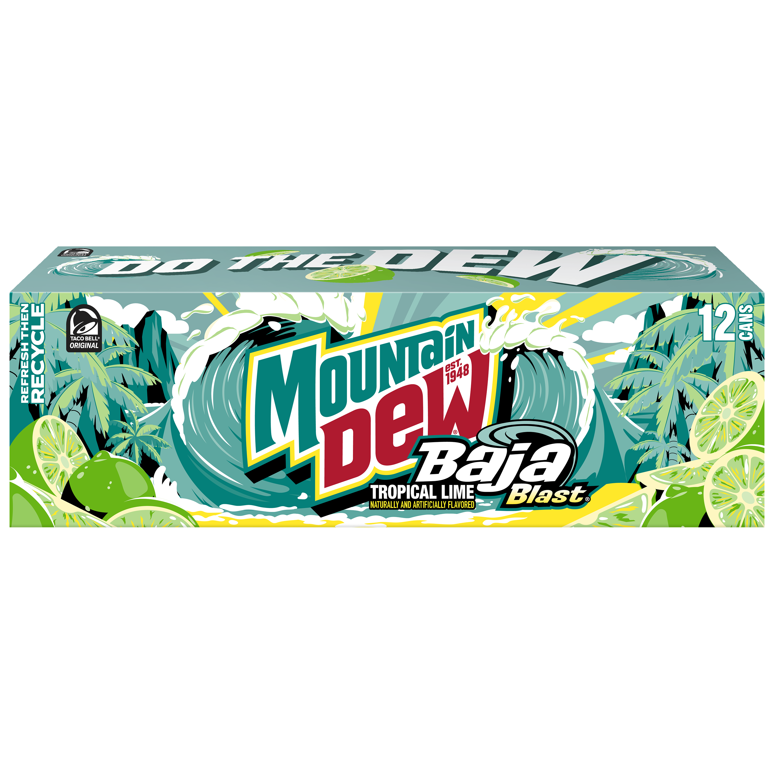 Mountain Dew, Baja Blast, Tropical Lime Naturally And Artificially Flavored Dew