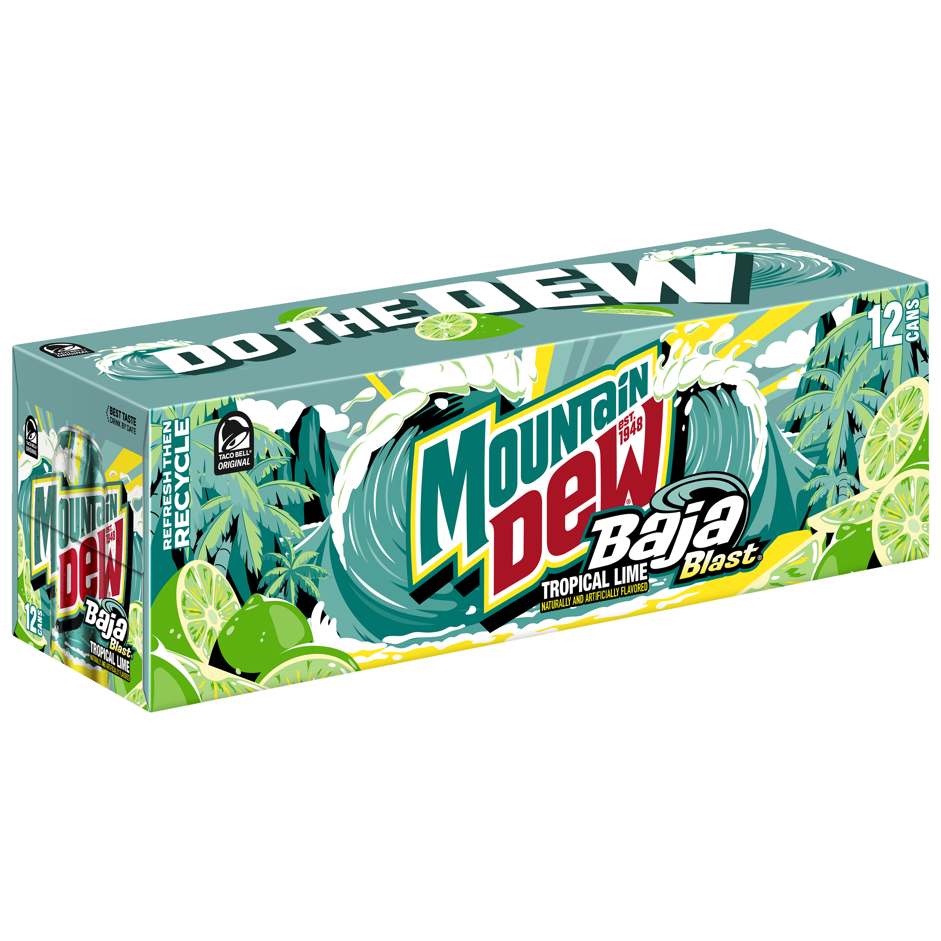 Mountain Dew, Baja Blast, Tropical Lime Naturally And Artificially Flavored Dew thumbnail