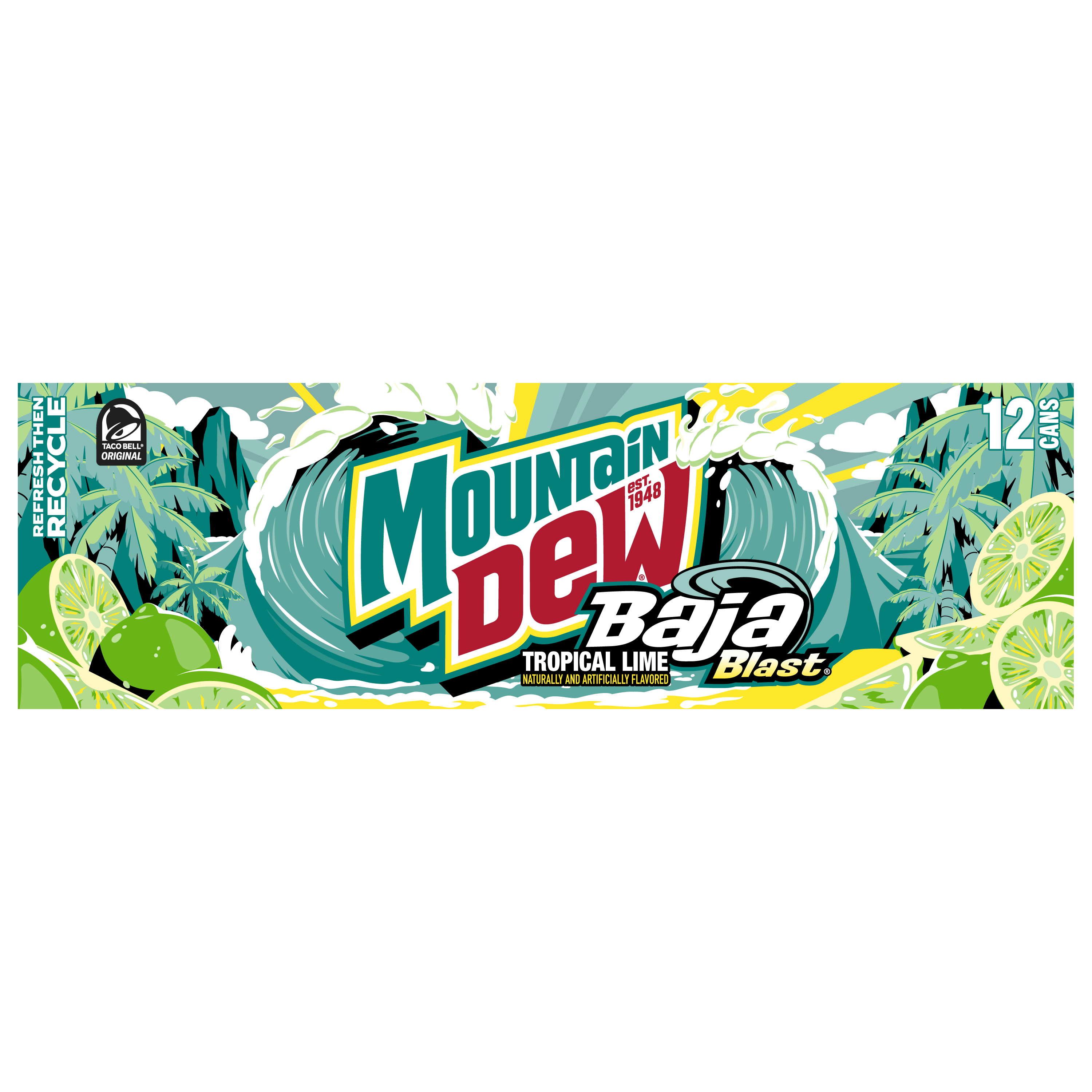 Mountain Dew, Baja Blast, Tropical Lime Naturally And Artificially Flavored Dew thumbnail