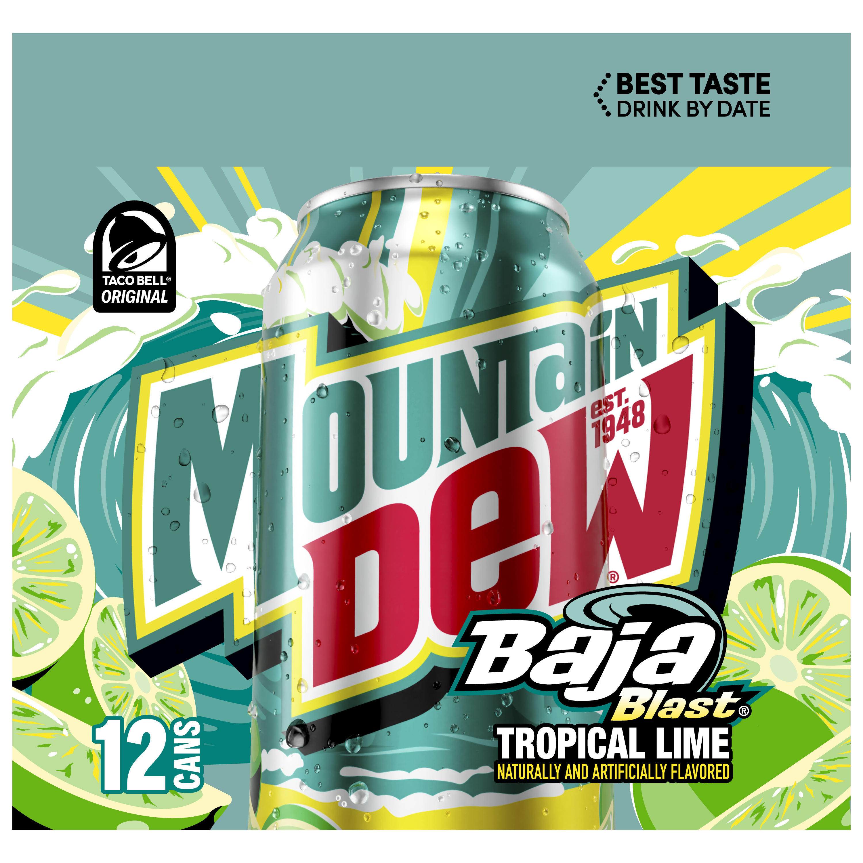 Mountain Dew, Baja Blast, Tropical Lime Naturally And Artificially Flavored Dew thumbnail