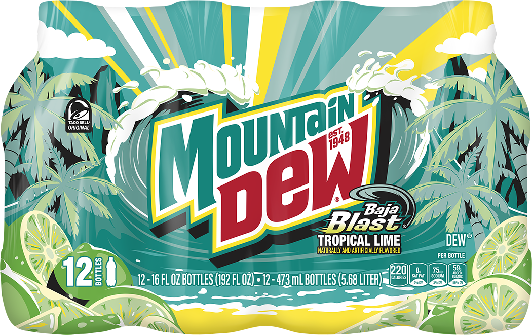 Mountain Dew, Baja Blast, Tropical Lime Naturally And Artificially Flavored Dew thumbnail