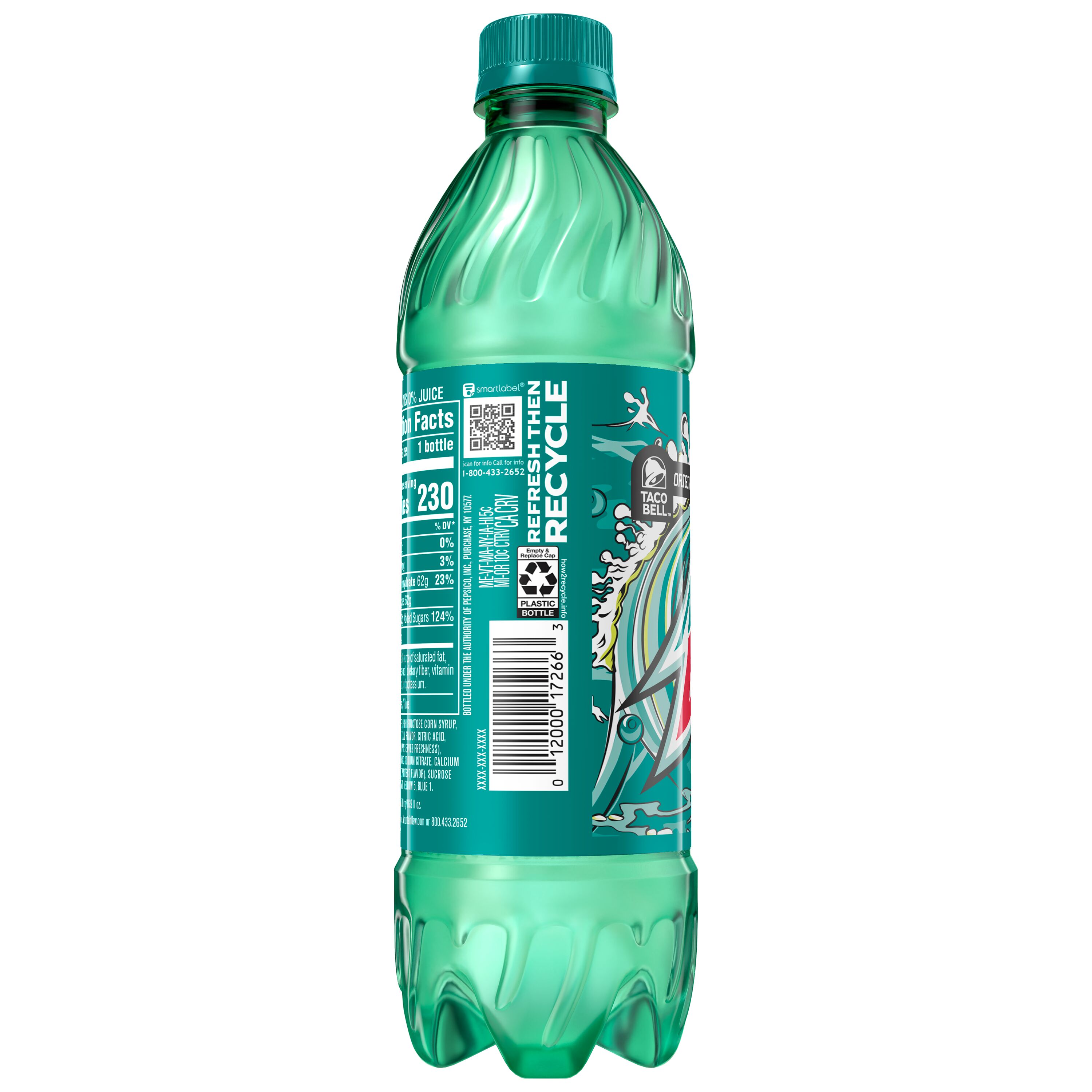 Mountain Dew, Baja Blast, Dew With A Blast Of Natural & Artificial Tropical Lime Flavor thumbnail