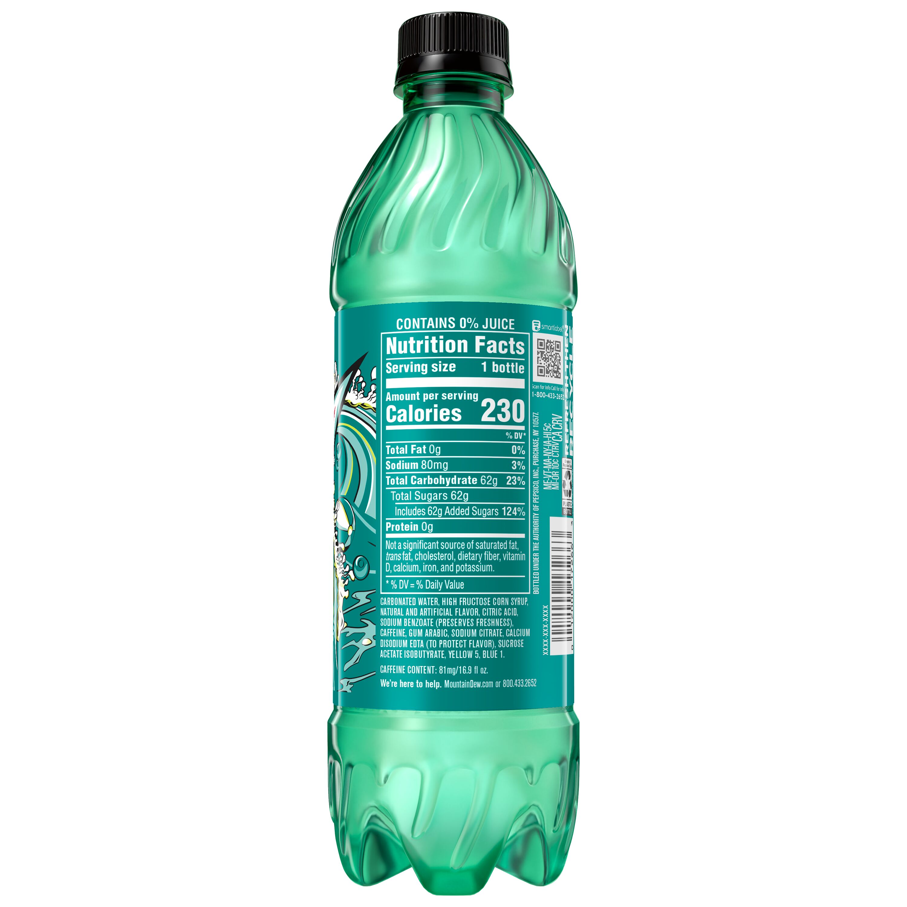 Mountain Dew, Baja Blast, Dew With A Blast Of Natural & Artificial Tropical Lime Flavor thumbnail