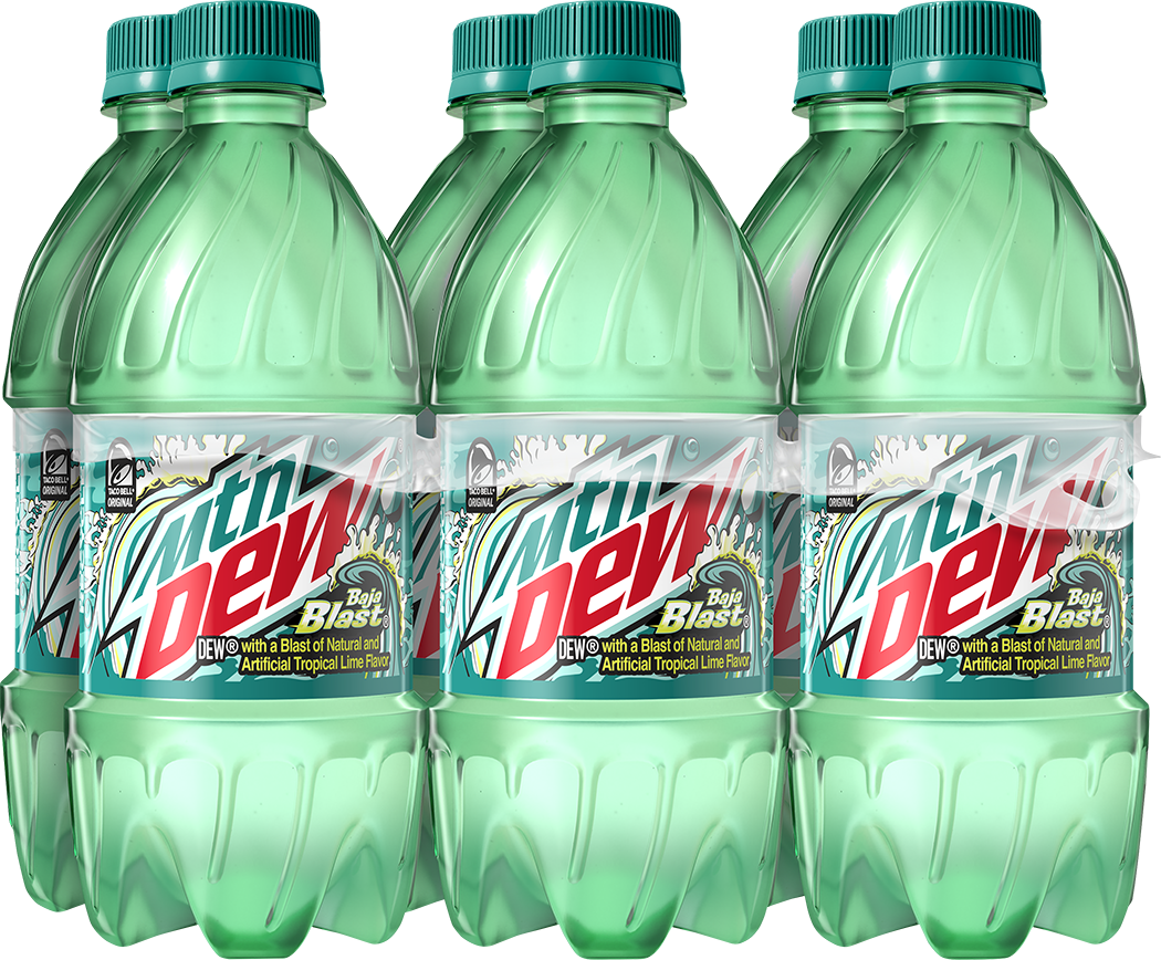 Mountain Dew, Baja Blast, Dew With A Blast Of Natural And Artificial Tropical Lime Flavor thumbnail