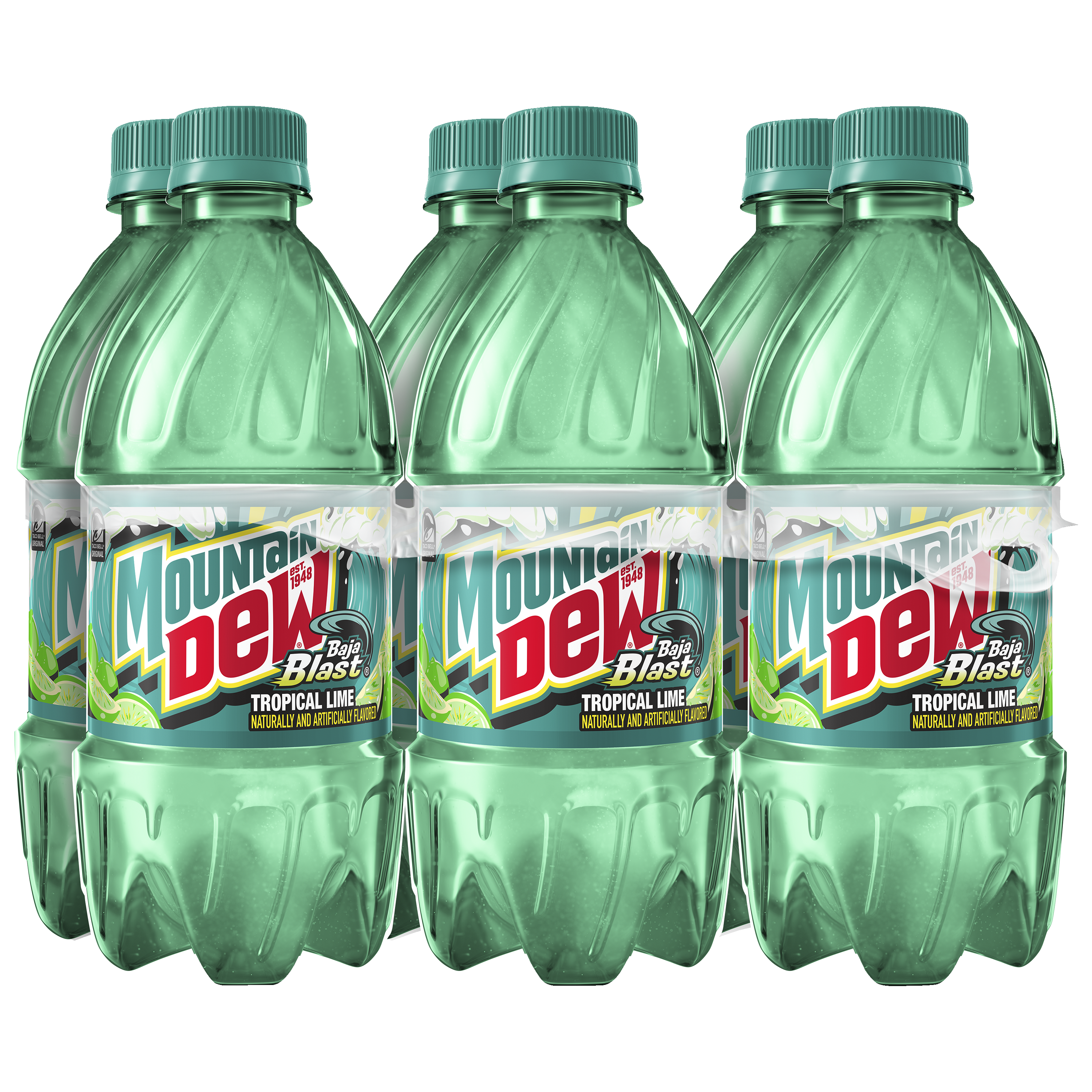 Mountain Dew, Baja Blast, Tropical Lime Naturally And Artificially Flavored Dew