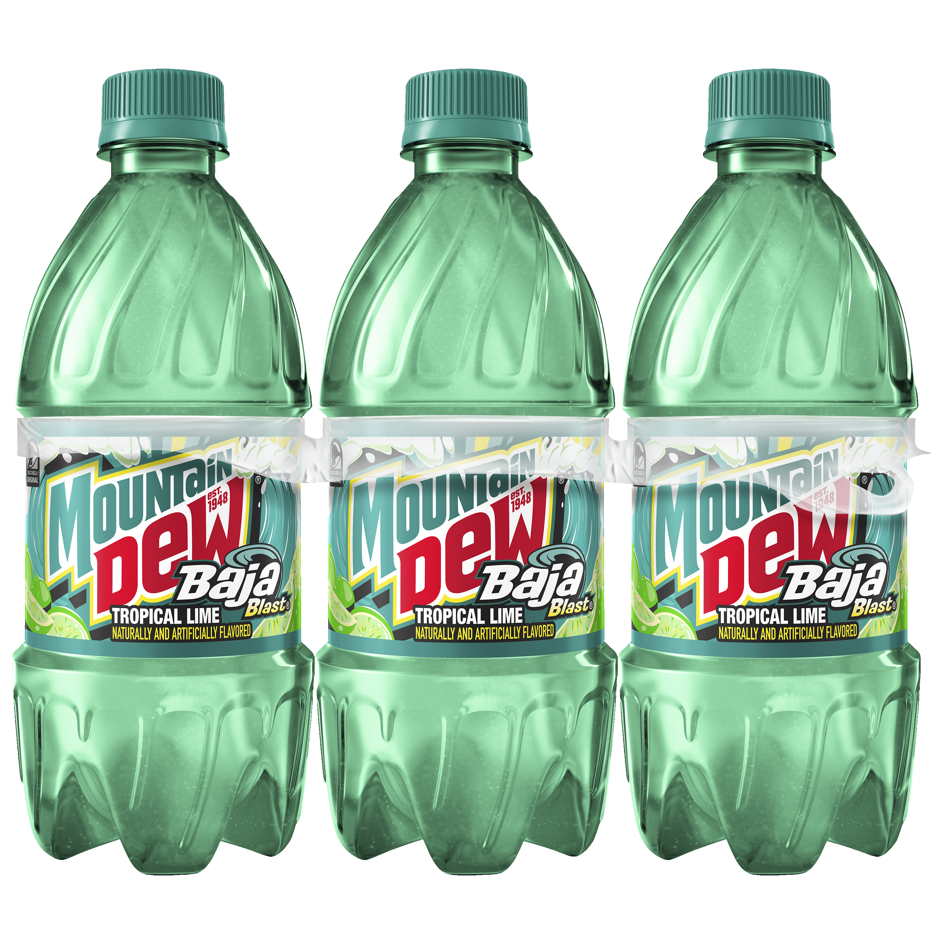 Mountain Dew, Baja Blast, Tropical Lime Naturally And Artificially Flavored Dew