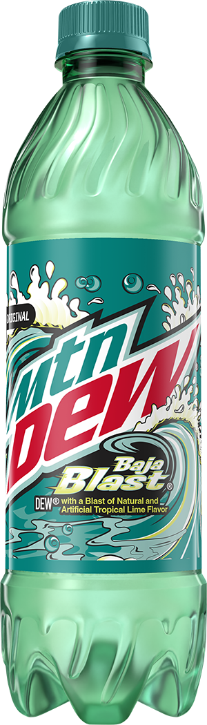 Mountain Dew, Baja Blast, Dew With A Blast Of Natural And Artificial Tropical Lime Flavor thumbnail