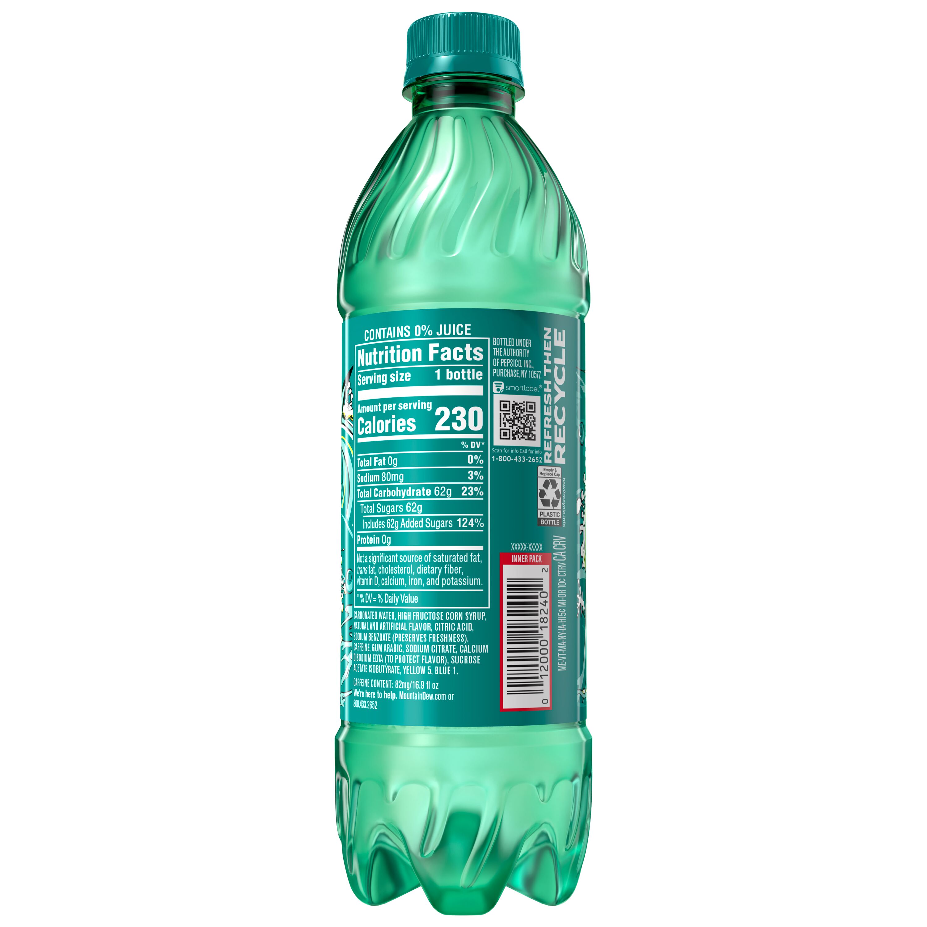 Mountain Dew, Baja Blast, Dew With A Blast Of Natural And Artificial Tropical Lime Flavor thumbnail