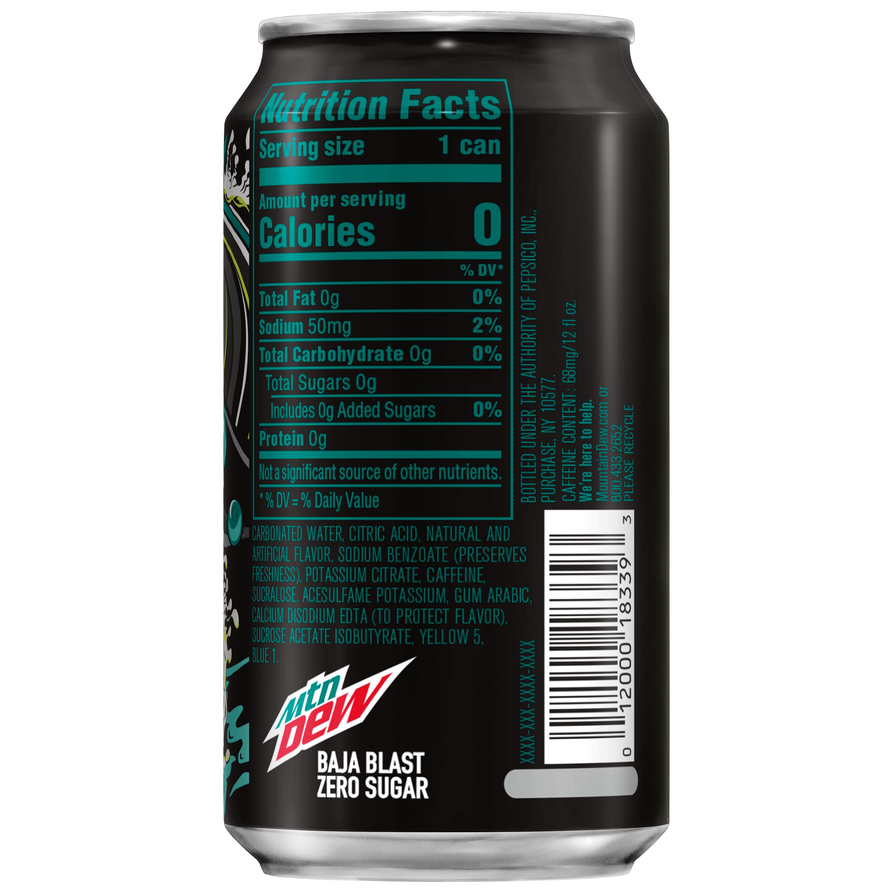 Mountain Dew, Zero Sugar, Baja Blast, Natural & Artificial Tropical Lime Flavor, Zero Sugar Dew thumbnail