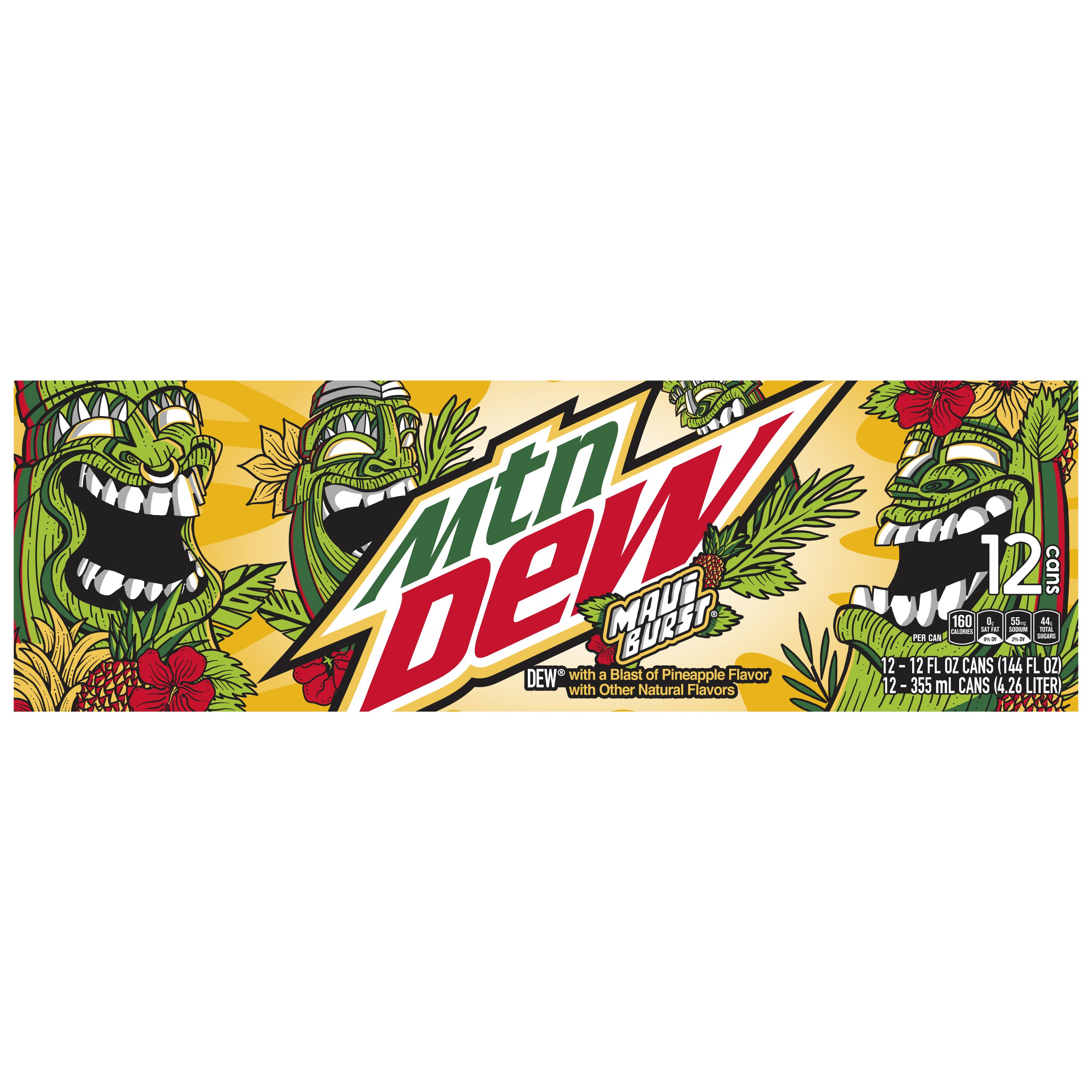 Mountain Dew, Maui Burst, DEW With A Blast Of Pineapple Flavor thumbnail