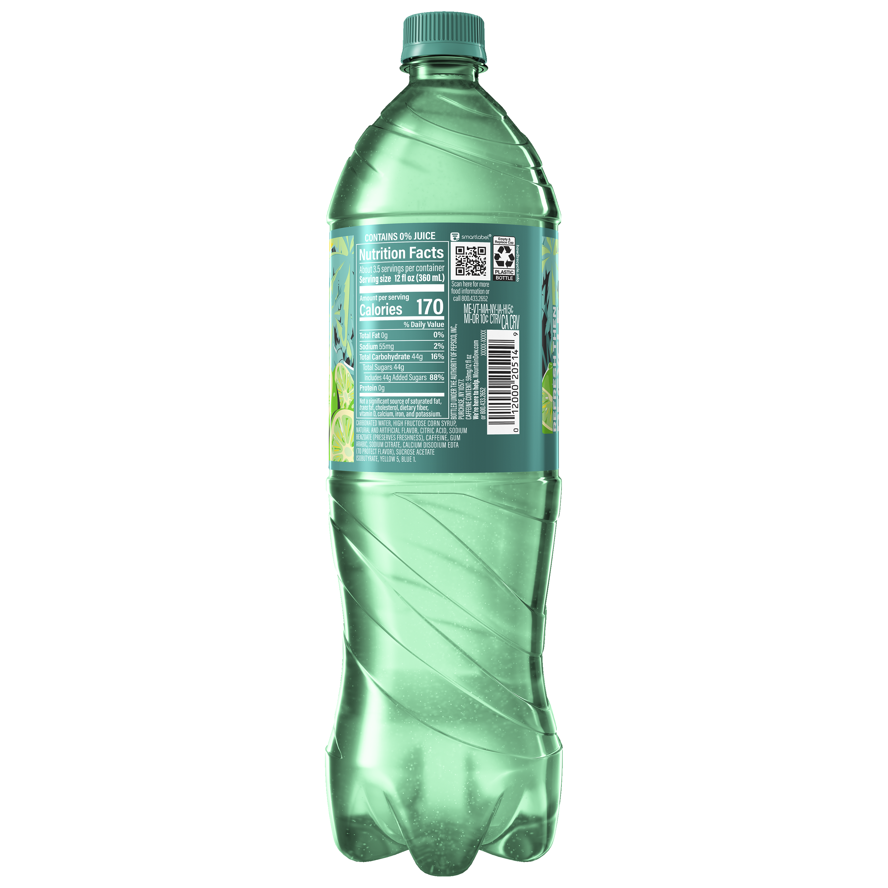 Mountain Dew, Baja Blast, Tropical Lime Naturally And Artificially Flavored Dew thumbnail