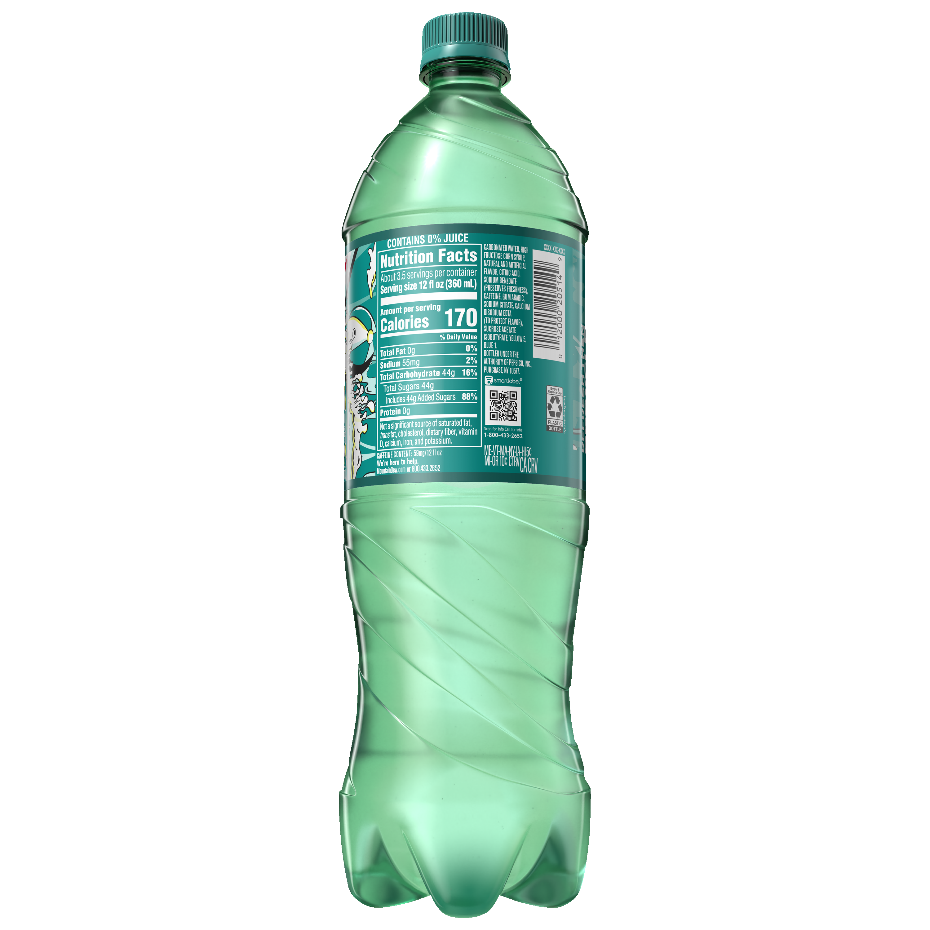 Mountain Dew, Baja Blast, Dew With A Blast Of Natural And Artificial Tropical Lime Flavor thumbnail